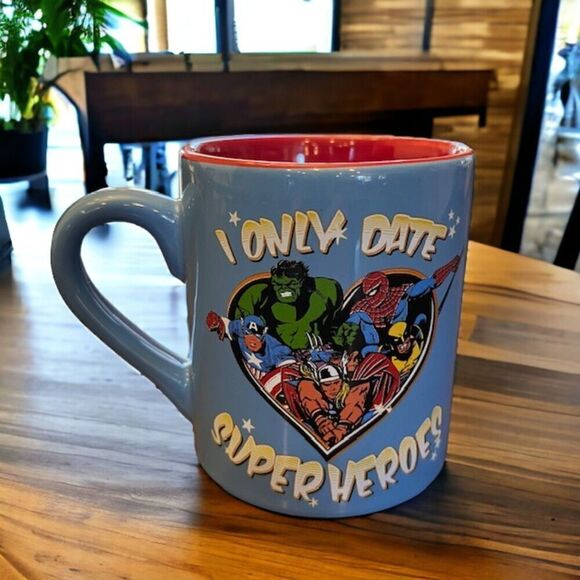 Marvel I Only Date Superheroes Mug Blue - Picture 2 of 6